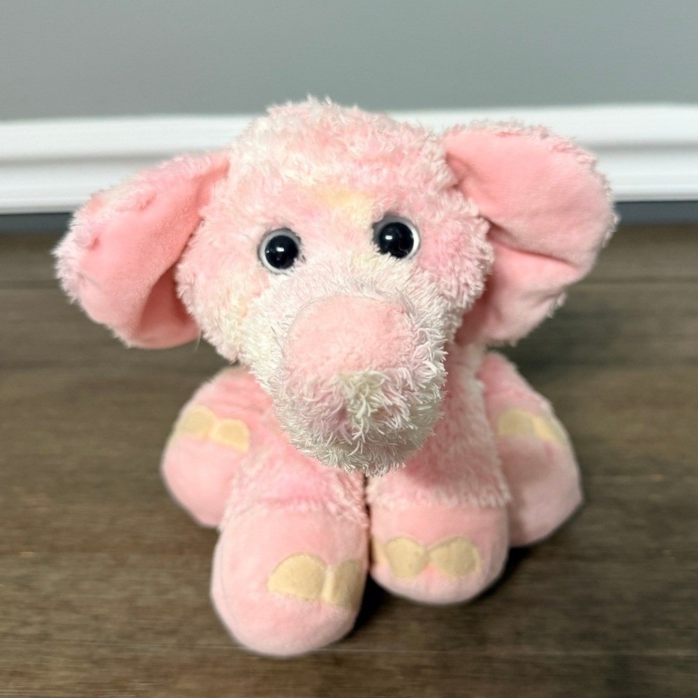All Mine Pink Tie Dye Elephant Plush Stuffed Animal Trunk Up Pastel Toy